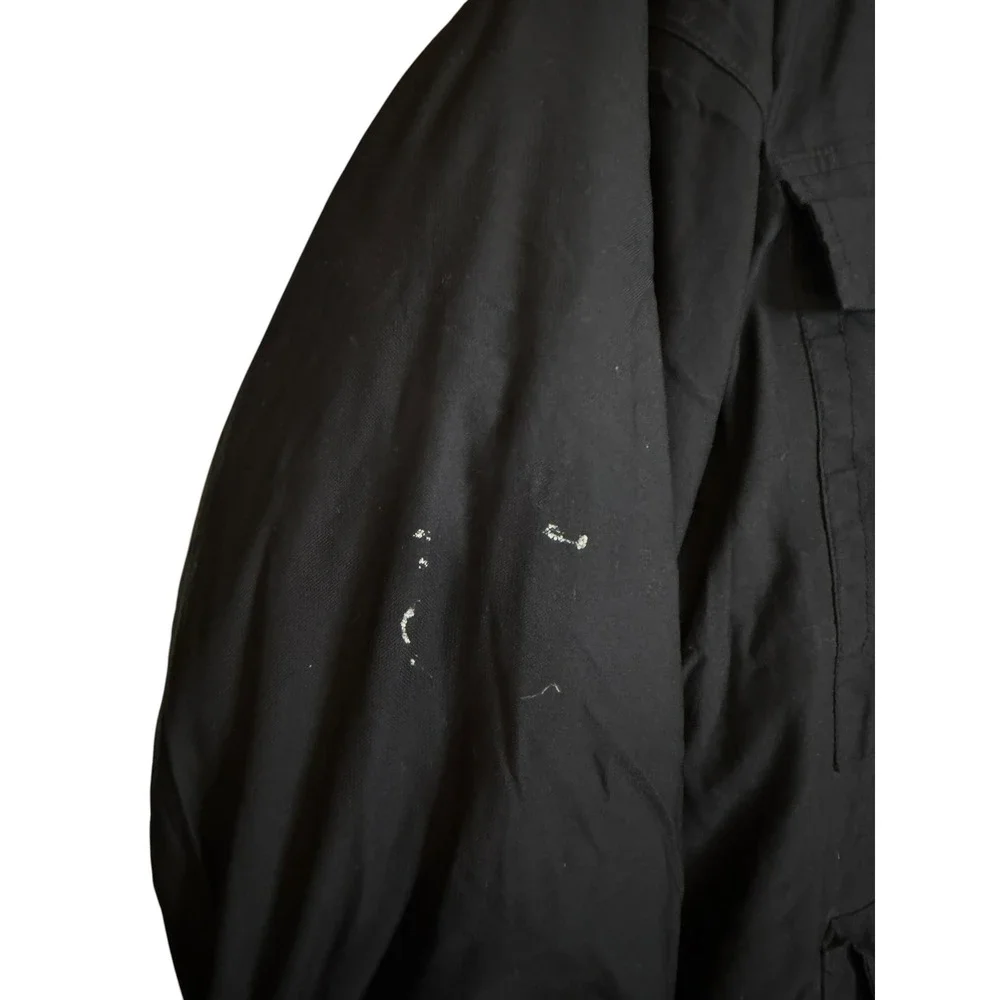 The North Face HyVent Black Hooded Bomber Jacket Mens Medium Utility Parka Coat